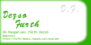 dezso furth business card