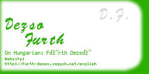 dezso furth business card